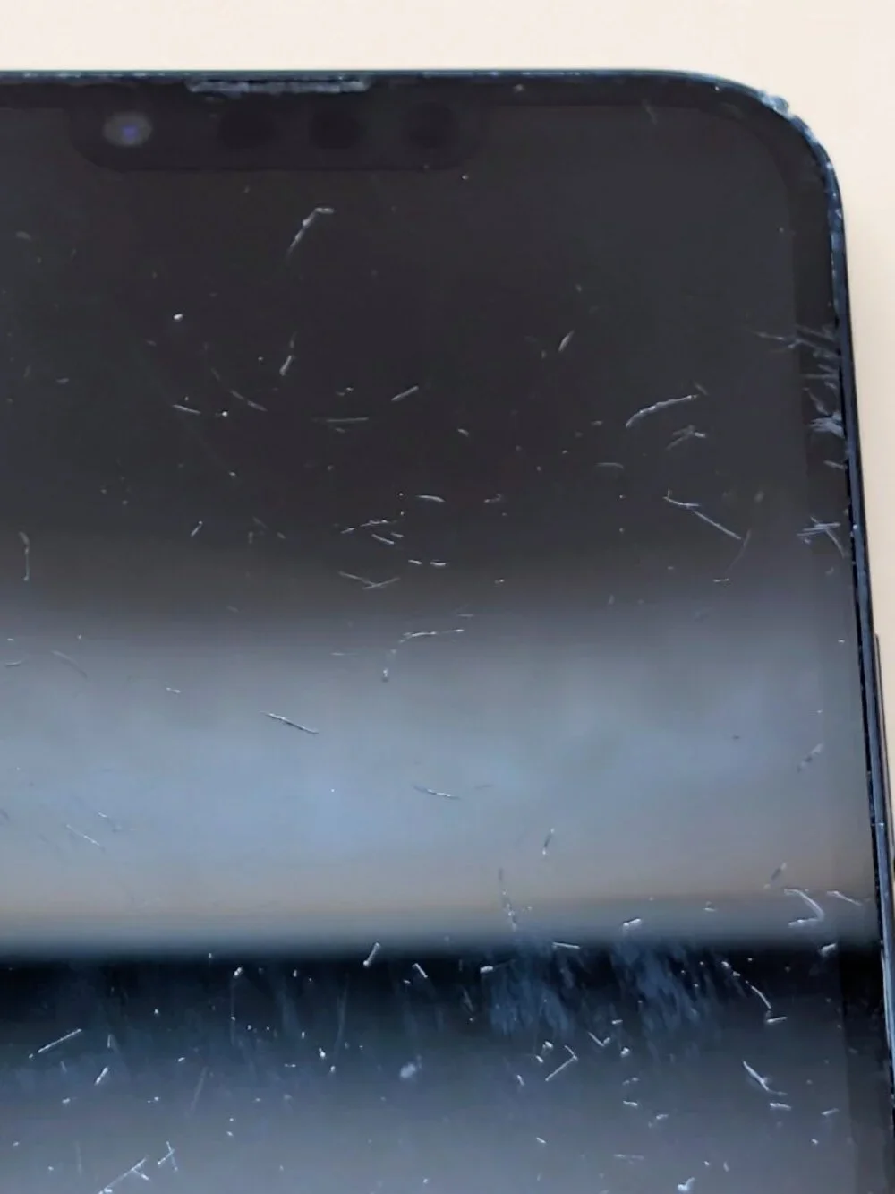 Apple iPhone Black Frame with Blue Display